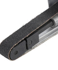 Close-up of Compact Mini Air Belt Sander With Variable Speed Pneumatic Angled Grip includes sanding belt for precise wood and metal work.