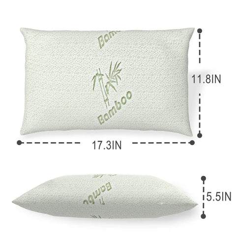 Top view of Two Pack Camping Pillow For Sleeping On The Go, Compact Travel Pillow with dimensions 17.3 x 11.8 inches in white.