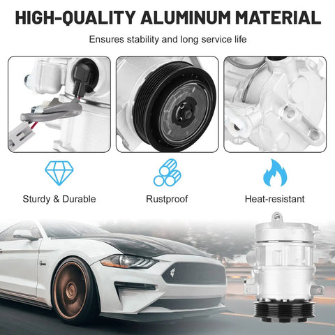 High-quality aluminum AC compressor with solid clutch assembly for Jeep Compass and Patriot, ensures durability and performance.