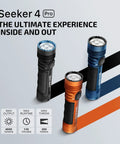 Seeker 4 Pro Rechargeable Flashlight 4600 Lumens With USB C Port IPX8 Waterproof For Emergencies Camping And Search 260 Meter Throw