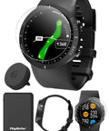 Golf GPS Watch Bundle With Smart Shot Tracking And Automatic Performance Tracking, full hole maps, portable charger shown
