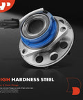 Front Left & Right Hub Assembly Pair with ABS Sensor and 5-Lug Wheel Bearings, steel flange close-up