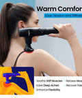 Woman using 3 In 1 Detachable Massage Gun With Heat For Deep Tissue Relief on shoulder