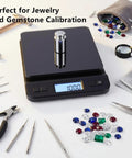 Digital scale with chrome weight from 5Pc Calibration Weights Set 1g 2g 5g 10g 20g Premium Chrome Steel for Digital Scale Balance Jewelry Kitchen Craft Precision Calibration Weight Set For Accurate Measurements.