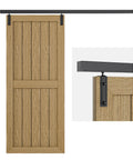 8 Foot Ceiling Mount Box Rail Barn Door Hardware Kit Heavy Duty Steel Sliding Track For Interior And Exterior Doors DIY Friendly Install No Door Included