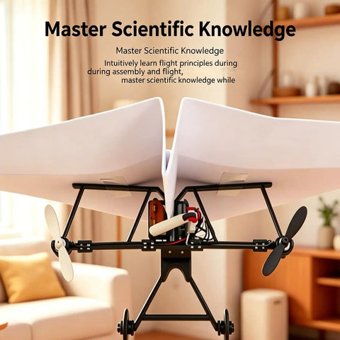 Turn Paper Planes Into A Dope Remote Control Flyer With Gyro Stabilizer, DIY glider frame with dual propellers indoors