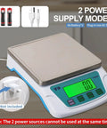 Rechargeable Kitchen Scale Pro Grade Ultra Precise 0.2g Accuracy, 22lb Capacity In 304 Stainless Steel With Backlit LCD on counter