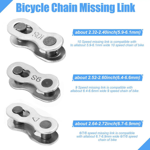 All In One Bike Chain Repair Kit With Link Plier Chain Breaker Wear Indicator And 3 Pairs Missing Links sizes and specifications