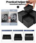 Give Your Bed Or Sofa A Legit Boost With These Heavy Duty Furniture Risers Featuring Adjustable Heights Anti Slip Grip Shock Absorbing Base And Rock Solid Support Handling Up To 1300 Lb Load In Sleek Black, stacked for appliances.