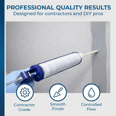 Application of 10ft Peel Paste Foundation Crack Repair Kit With Surface Ports And 300 Polyurethane Foam for wall cracks.