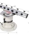Beefy Six Inch Surface Grinder And Cutter Sharpener With Adjustable Angle Head; 25.5-inch table on durable cast iron base.