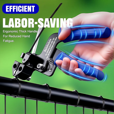 Using Heavy Duty 304 Stainless Steel Zip Tie Gun Kit on metal fencing