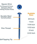 Pocket Hole Screws Two Inch Fine Thread Set Of Fifty For Hardwood Projects And Cabinetry Build Rock Solid Joints With Minimal Splitting