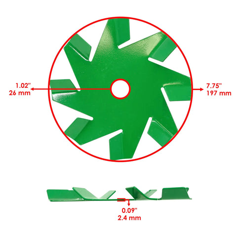 Beefed Up 72 Inch Deck Spindle Fan Replacement For Silver Eagle 2550 2744 2750 2760 2013 2014 Classic 3372HP 300058 300038 Mower Deck Parts Heavy Duty Replacement Fan For Lawn Tractors And Zero Turn Mowers dimensions