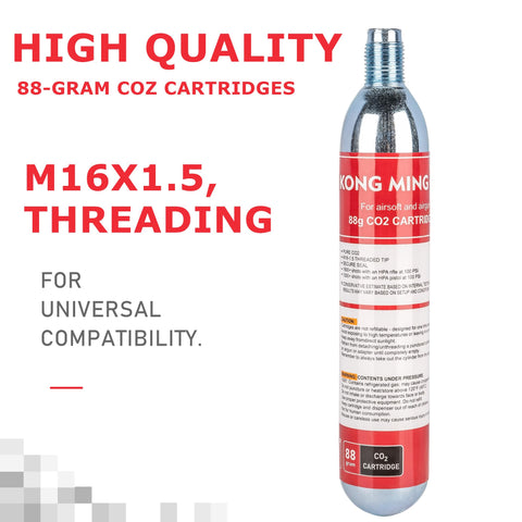 Top Shelf 88 Gram CO2 Cartridges For Paintball Guns Pellet Guns BB Guns And Airsoft With M16 x 1.5 Threaded Fitting