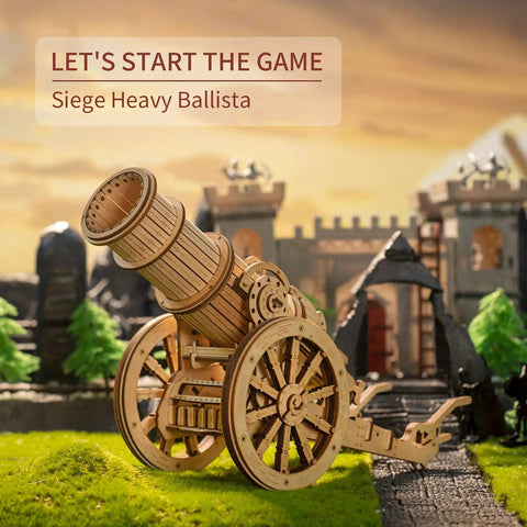 3D Wooden Cannon Catapult Puzzle Kit For Adults And Kids STEM Building Toy DIY Model Kit For Family Fun Colorable Wooden Craft Educational Wood Puzzle Interactive Desktop Game, wooden siege ballista model