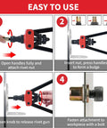 Top Notch 14 Inch Heavy Duty Rivnut Tool Kit With Six Interchangeable Mandrels And Fifty Assorted Rivet Nuts For Auto Repair Sheet Metal Fixing And Awesome DIY Projects, rivnut gun in use