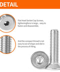 Must Have M3 Flat Head Socket Cap Screws Set In 6mm, 8mm, 10mm, 12mm, And 16mm, Countersunk Bolts with Allen Drive, detailed view