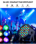 Six In One Party Lights With Nine 18W RGBWA And UV LEDs 8800mAh Rechargeable Battery Wireless Five Pack on stage at a club