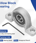 Beefy 12 Millimeter Bore Pillow Block Bearing for Tough Vertical Flange Mount Self Alignment Insert Bearing Housing in Zinc Alloy Steel Pack of 2