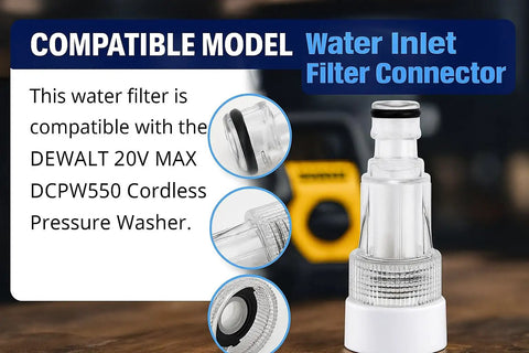 Five Pack Water Inlet Filter Connector Replacement Kit For Three Quarter Inch Pressure Washer Inlet To Garden Hose Adapters