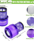 V11 And V15 Vacuum Filter Replacement Pack For Torque Drive V11 Animal V11 Extra Series 970013 02 Part 3 Pack Three High Efficiency