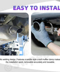 Beefy 2 Piece Exhaust U Clamp Kit 2 Inch 50mm Universal Heavy Duty Muffler U Bolt Clamps For Tip Pipes Connection installation