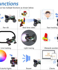 Freenove Mecanum wheel robot car kit for Raspberry Pi with real-time video, face/line tracking, obstacle avoidance