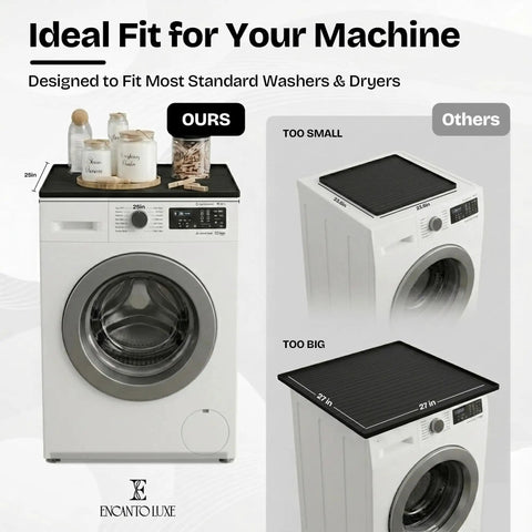 Set Of Two 25X25 Inch Washer And Dryer Top Protector Mats To Keep Your Laundry Space Straight Up Slick With Durable Nonslip Surface And Spacious Flat Shelf.