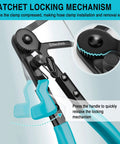 Long Reach Hose Clamp Pliers 27 Inch Flexible Radiator Clamp Tool With Ratchet Locking Mechanisms showing locking feature