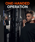 Man using Magnetic Gym Phone Holder With 360 Degree Adjustable Base For Secure Mount On Metal Gym Equipment Universal Magnetic Phone Mount For Workout Recording And Hands Free Viewing On Any Smartphone for workout filming