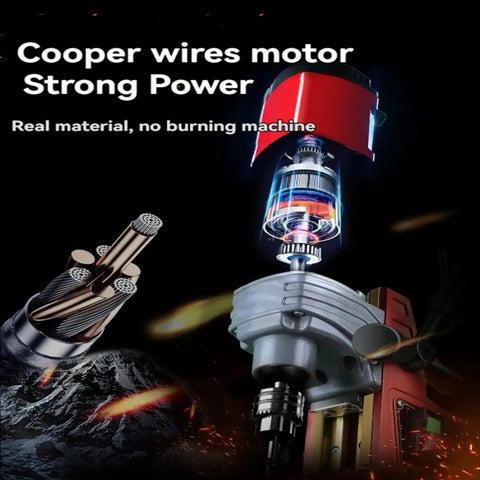 Kickass Portable Magnetic Drill Press Tough As Nails Industrial Grade Workhorse For Heavy Duty Steel And Metal Fabrication With Ac Power Smooth Vertical Action On Job Sites showcasing a powerful motor with copper wires.