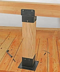 Installed Beefy Heavy Duty Metal Post Brackets For Outdoor Use Weatherproof Fit For Pergolas Balconies And Deck Railings on wood post