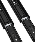 Close-up of Beefy Heavy Duty Full Extension Drawer Slides Set, 10 Pairs 20 Inch, 45mm, black steel rails and ball bearings