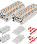 DIN Rail Terminal Block Kit With Screwless Push In Twin Spring Connectors ST2-2.5/2-2 Includes 60 Terminal Blocks, 20 Covers, 20 End Stops