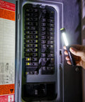 Using a Rechargeable Inspection Pen Light With 450 Lumen Flood And 140 Lumen Spot to inspect an electrical panel
