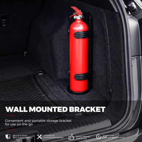 Rock Solid Wall Mount Fire Extinguisher Bracket For Car And Boat Secure Durable Steel Holder Stays Put With No Sweat Install Compact Safe Storage Rack For Emergency Prepped Adventures