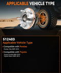 Rear Wheel Hub Bearing Assembly For Toyota Corolla Pontiac Matrix Vibe 2009 To 2019 showing compatible vehicle types and model years.