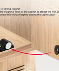 Heavy Duty Magnetic Door Cabinet Catch Suction Magnet for Wardrobes and Furniture in Bronze Finish Durable Closet Latch 1 Piece Easy Install Keeps Doors Closed and Secure showing installation in wooden cabinet