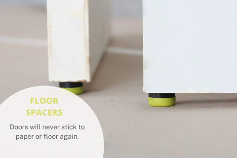 Door Painting Stand Kit For Easy Spray Jobs Holds Up To Eight Doors Time Saving Setup with protective floor spacers