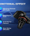 Two Camshaft Position Sensors Set For 2.0L Hyundai Elantra Elantra GT Kona Forte Soul Forte5 Seltos Replaces 39350 2E200 393502E200 Compatible With 2017 To 2023 Models Drop In Ready Easy Install High Quality Engine Sensor Kit For Car Maintenance, black sensor close-up