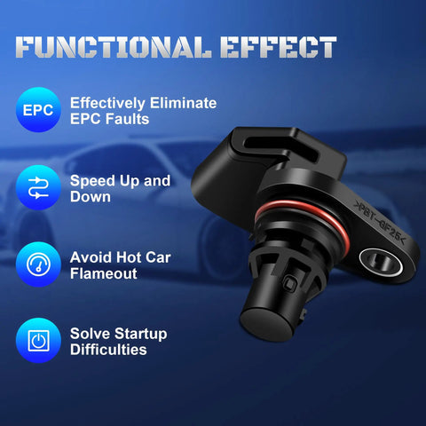 Two Camshaft Position Sensors Set For 2.0L Hyundai Elantra Elantra GT Kona Forte Soul Forte5 Seltos Replaces 39350 2E200 393502E200 Compatible With 2017 To 2023 Models Drop In Ready Easy Install High Quality Engine Sensor Kit For Car Maintenance, black sensor close-up