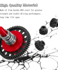 Beefed-Up 7075 Metal Spur Gear Slipper Clutch 57T 32dp with 3.175mm pinion gears 15T 16T 17T for RC trucks, red high-quality design