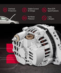Side view of Drop In Direct Fit Alternator For Honda Civic 2001 2005 1.7L L4 And Acura EL 2001 2005 1.7L L4 OEM Replacement
