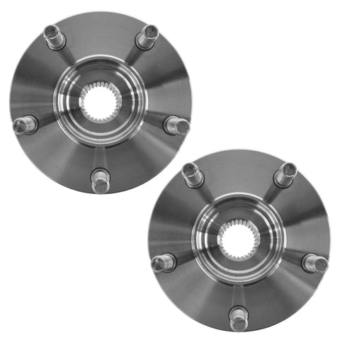 Front Wheel Hub Assembly Set For 2008-2017 Mitsubishi Lancer DE ES GTS Sportback And 2007-2019 Mitsubishi Outlander PHEV Driver Left And Passenger Right Sides 2 Piece Kit Beefy Build OE Quality Replacement Pro Grade Smooth Spin Easy Install shown in image