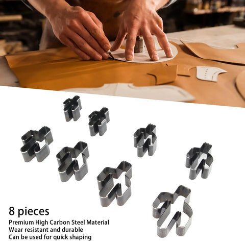 Eight Piece Cactus Shaped Leather Cutter Die Set For DIY Leather Craft Punch Die Tool Kit with high carbon steel punches