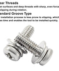 M4 X 12mm Phillips Pan Head Machine Screws with clear threads, 304 stainless steel for secure installation, set of 2.