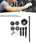 Top Rated 14 Piece Motorcycle Wheel Bearing Puller Tool Kit Made From Rugged Metal To Remove And Install Hub Bearings At 075 1 Inch And 25mm Specs With Durable Storage Case Great For DIY Mechanics And Pros Need Reliable Gear To Save Money On Repairs. Metal bearing puller set with mixed adapters and long bolt