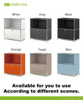 Six 32.5-Inch Flip-Top Side Tables With Detachable Wheels in Various Colors, Orange Includes Big Storage Space, Bookshelf Feature
