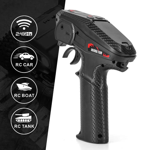 2.4GHz Transmitter With 6CH Receiver For 1/24 And 1/18 RC Crawlers, FHSS 67 Channel Frequency Hop, Strong Anti Interference
